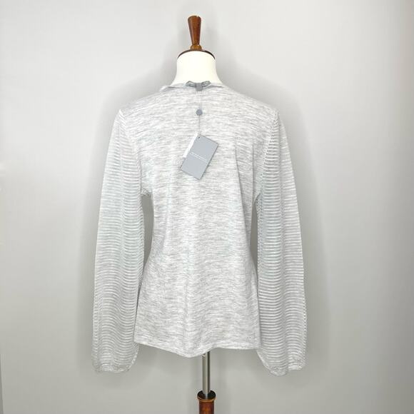 Neiman Marcus Cashmere Collection Sweater with Sheer Ottoman Sleeves Size Large - Picture 4 of 14